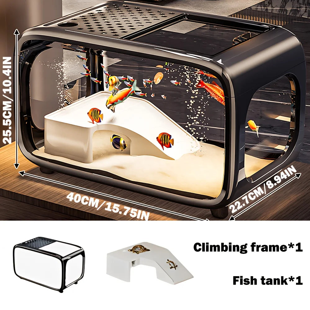 Shademart Modern desktop ecological fish tank, oversized panoramic aquarium, multi-color optional, home office decoration
