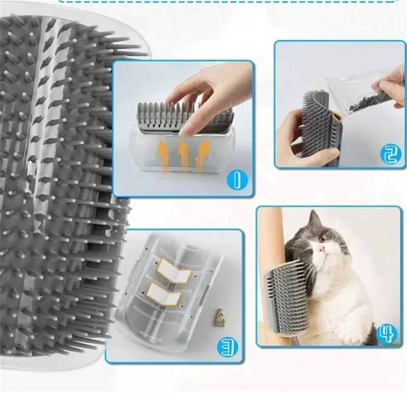 Cat corner brush comb, massage grooming