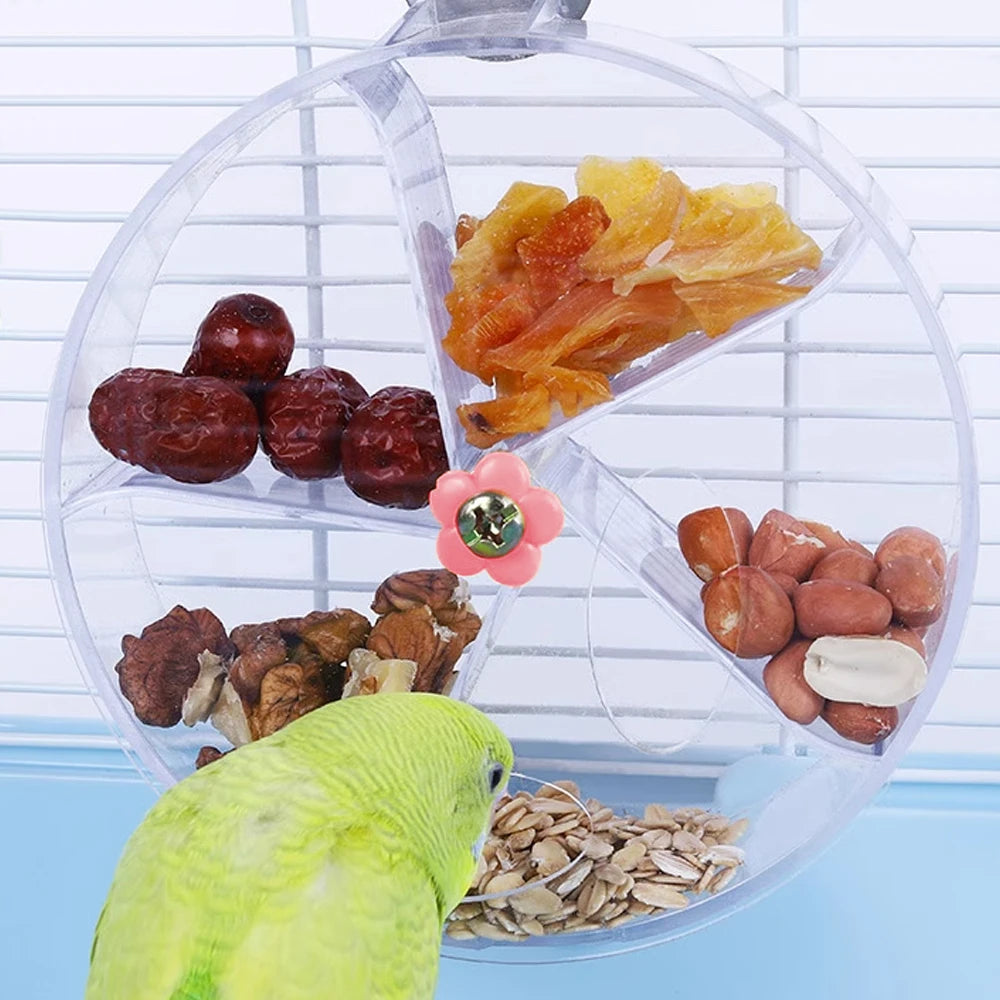 Acrylic Interactive Parrot Rotating Treat Dispenser