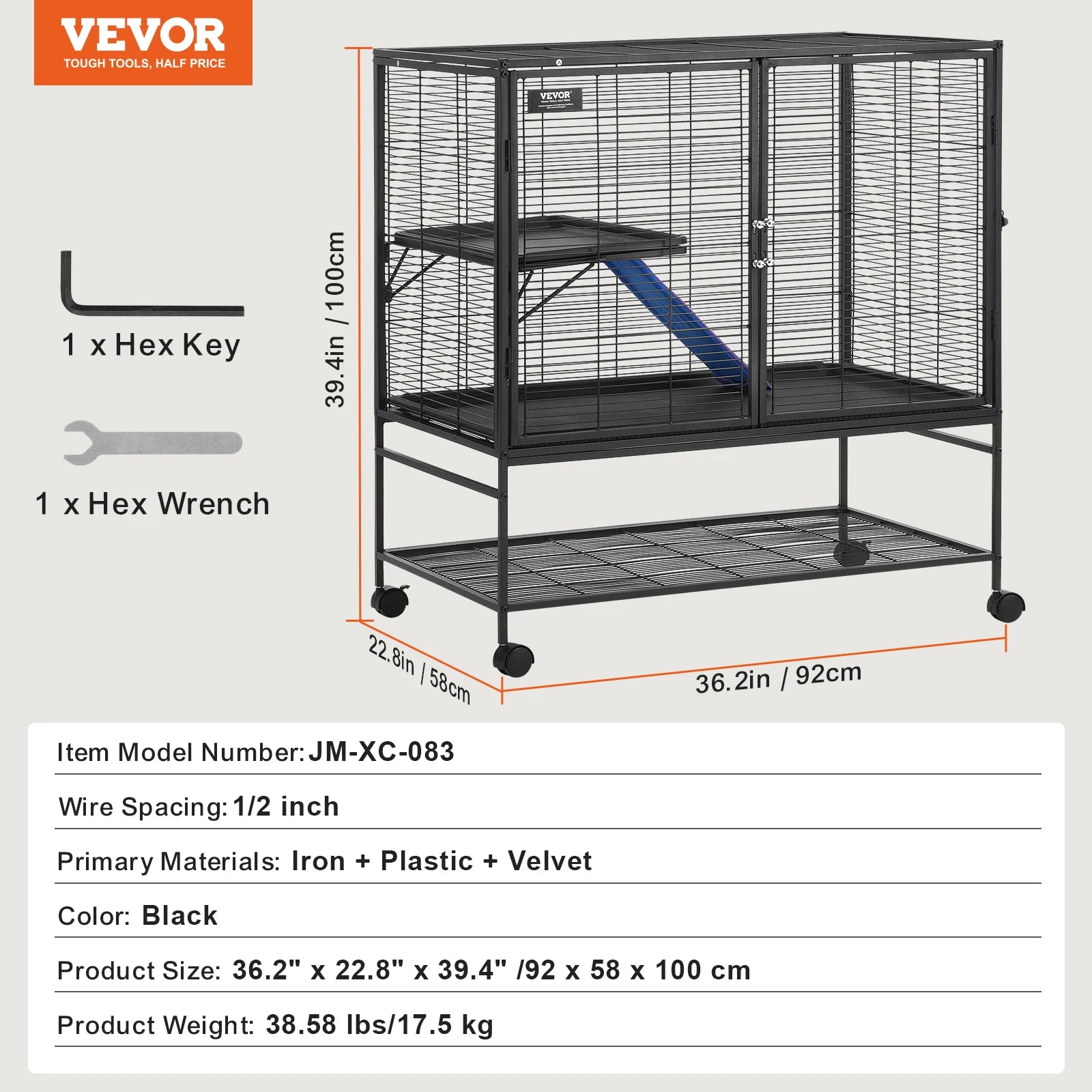 4-Tier Rolling Metal Cage