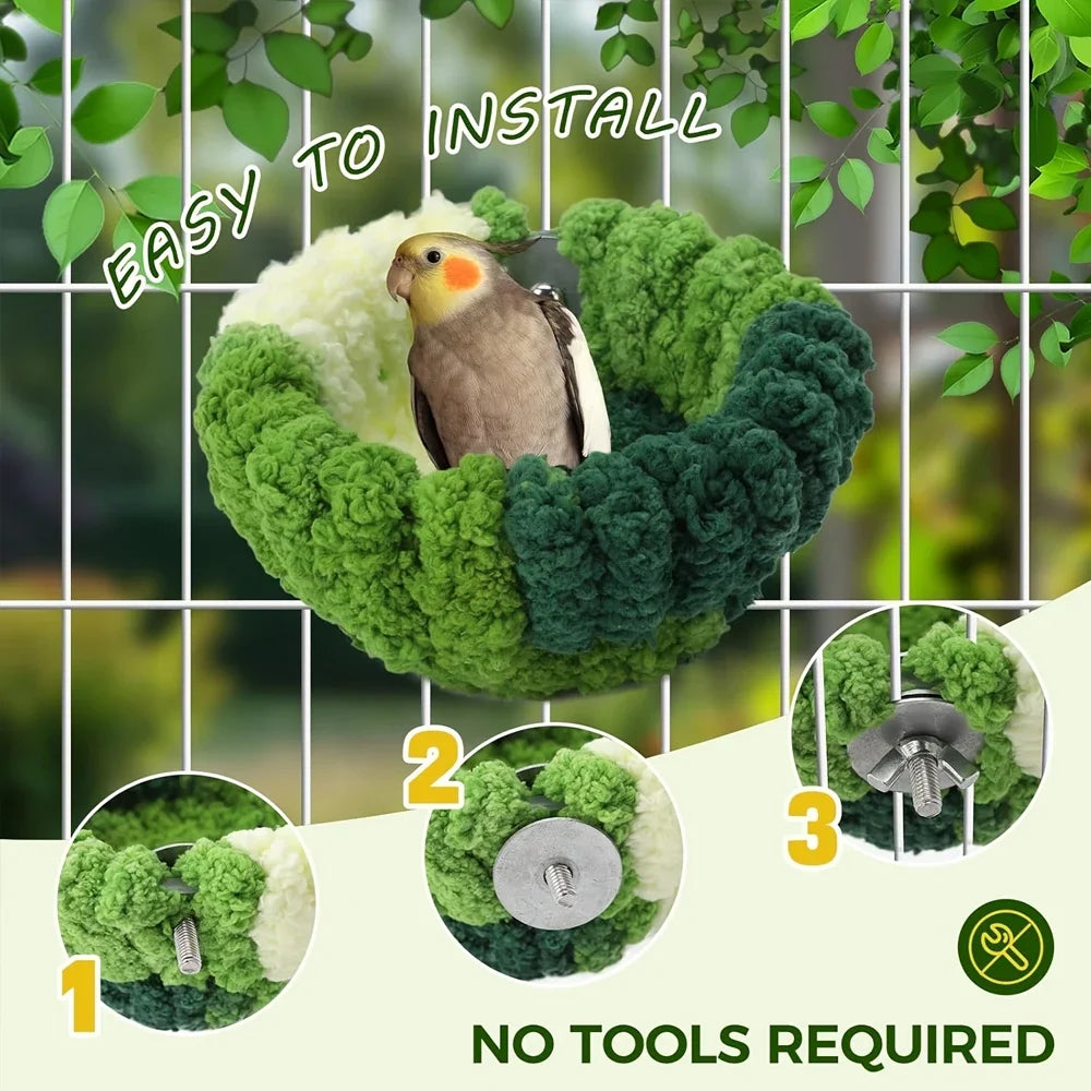 Bird's nest plush round sleeping bed