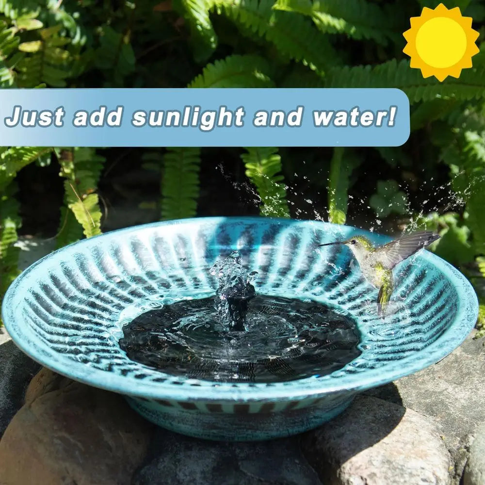 Solar Fountain Bird Bath for Outside
