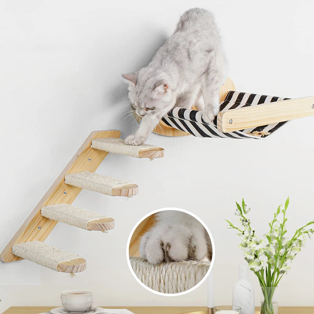 Wall Mounted Wooden Furniture Climbing Shelf Perch