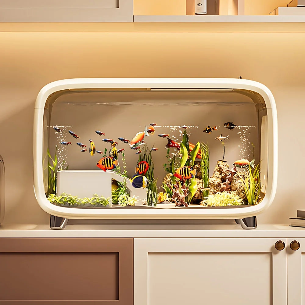 Shademart Modern desktop ecological fish tank, oversized panoramic aquarium, multi-color optional, home office decoration