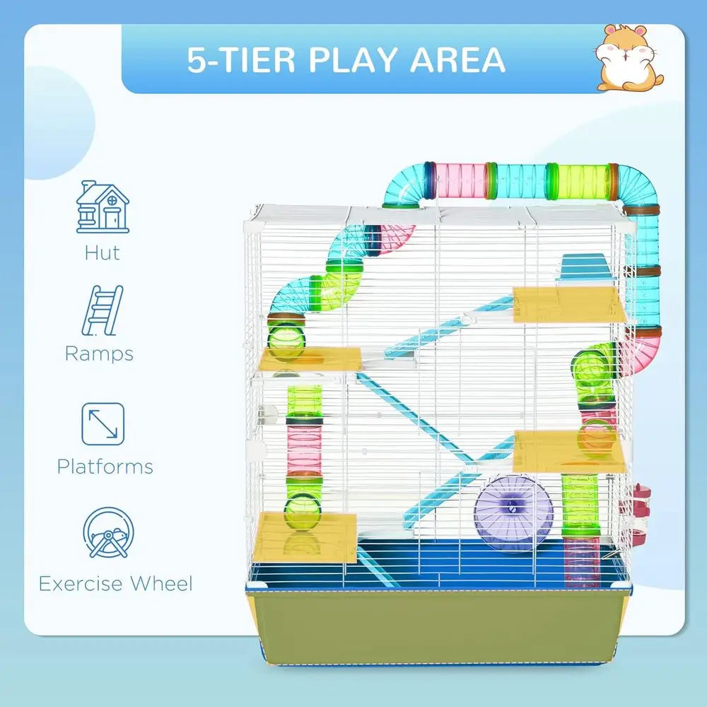 5-Tier Hamster Cage with Tubes, Tunnels