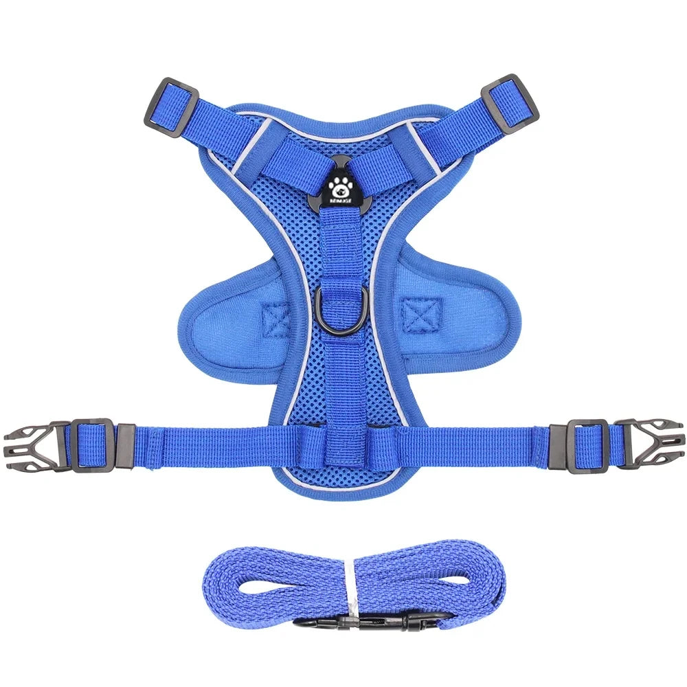 Reflective Harness and Leash Sets Breathable Mesh