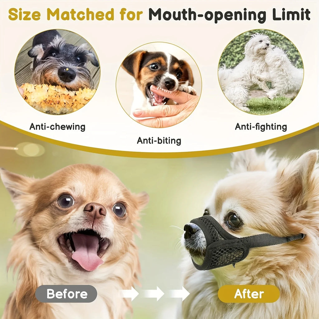Anti-Biting, Mesh Muzzle for Short Snout