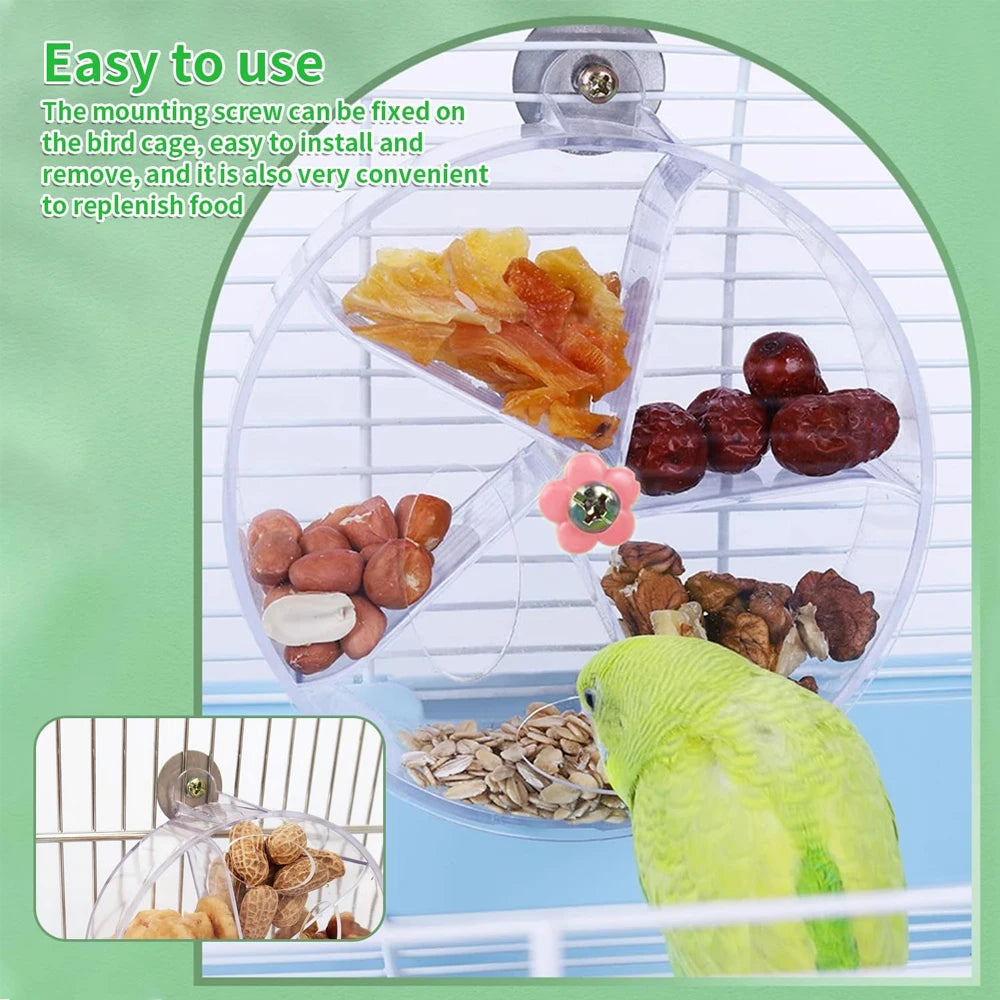 Acrylic Interactive Parrot Rotating Treat Dispenser