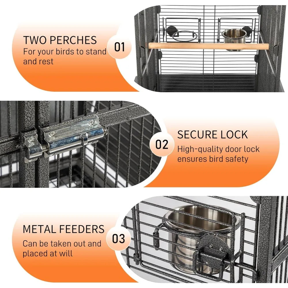 Wrought Iron Bird Cage with Playtop
