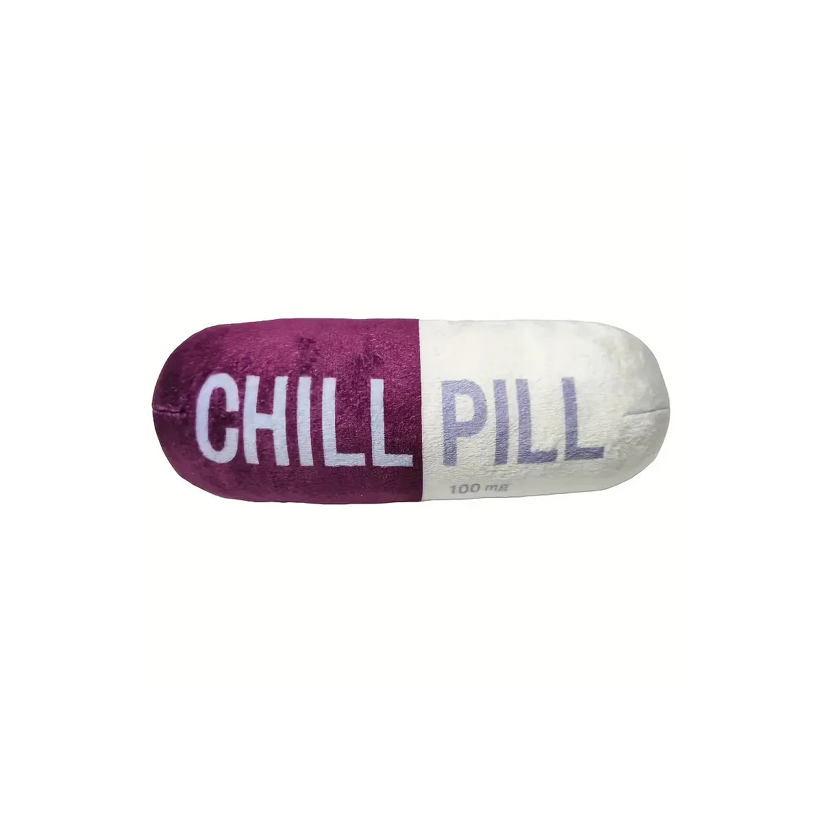 Interactive Plush Pill-Shaped Dog Toy with Squeaker