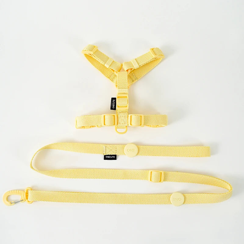Reflective Adjustable Harness Collar Leash Set