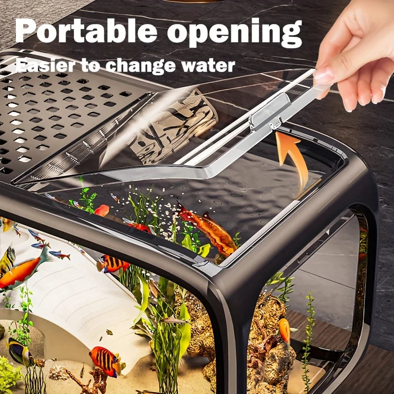 Shademart Modern desktop ecological fish tank, oversized panoramic aquarium, multi-color optional, home office decoration