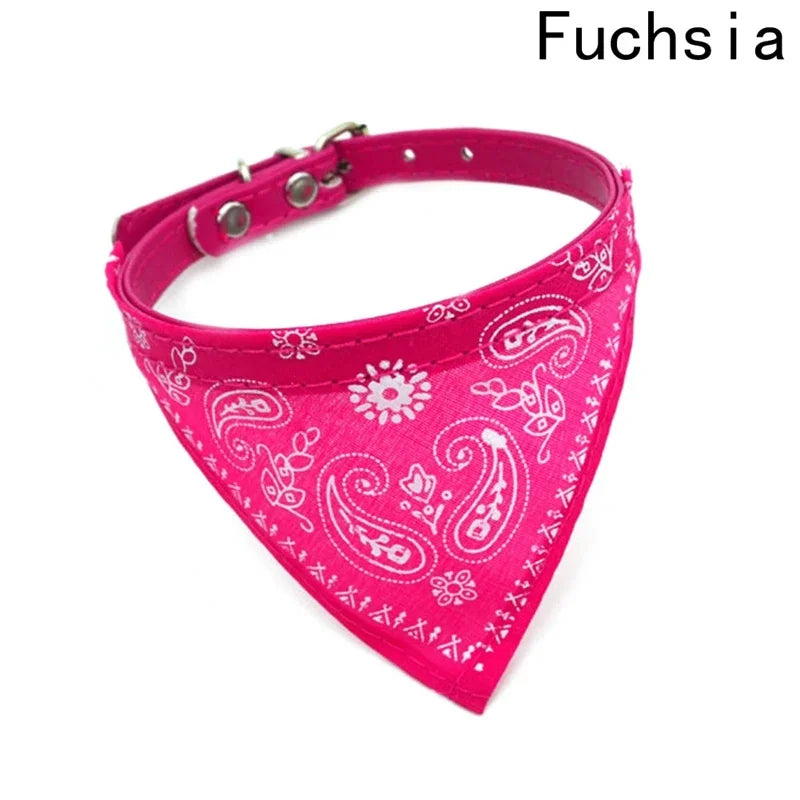 Printed Adjustable Pet Bandana Collar