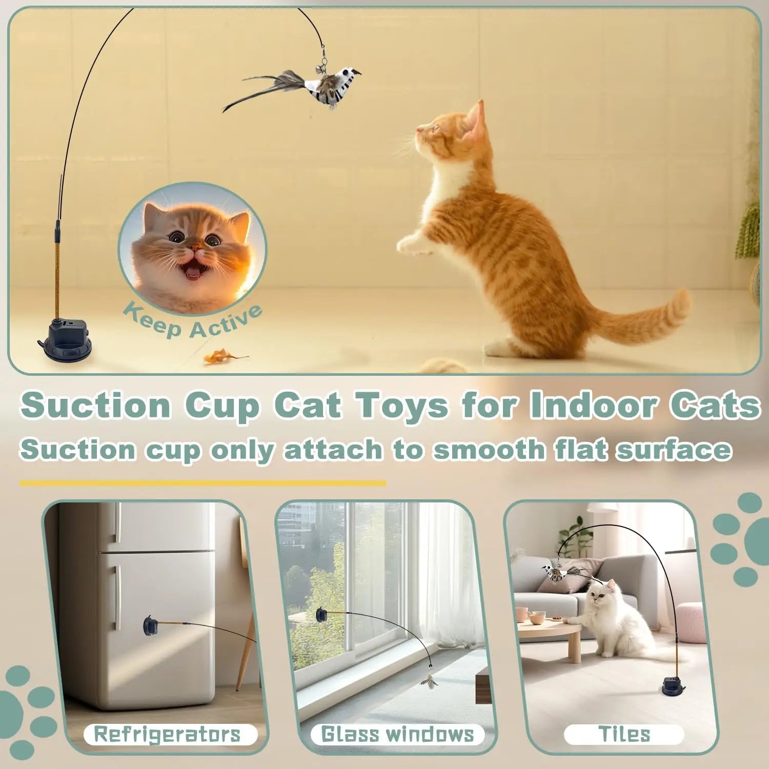 7-in-1 Interactive Cat Toy with Suction Cup