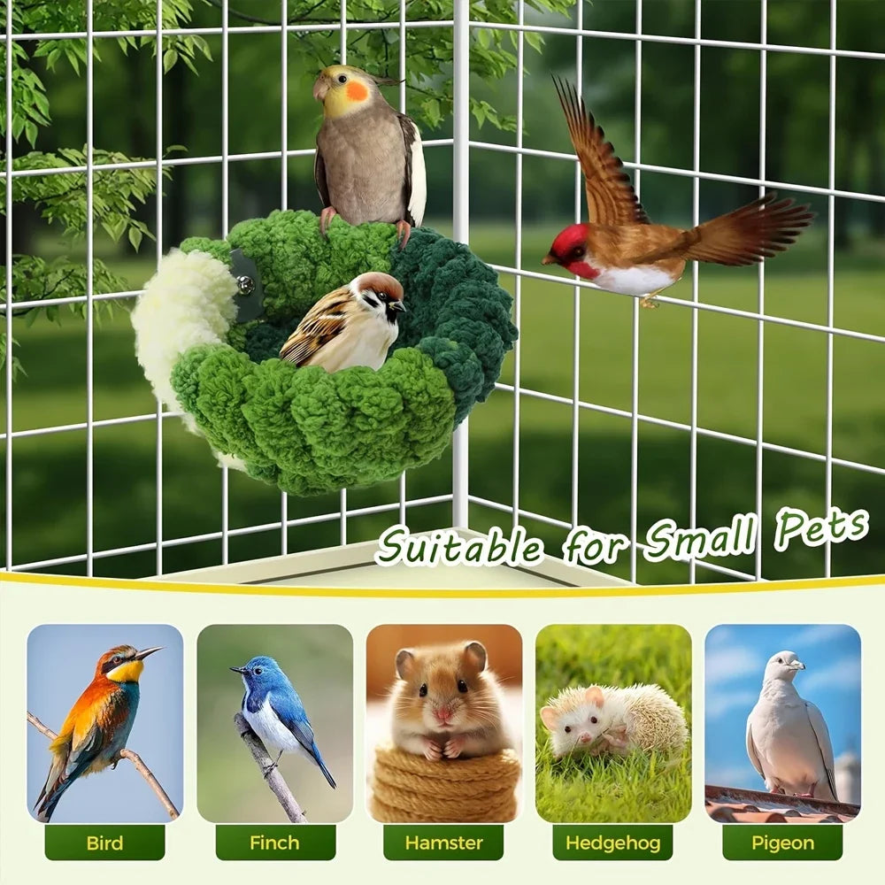 Bird's nest plush round sleeping bed