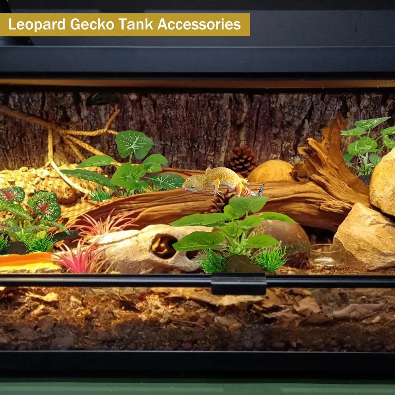 Silk Aquarium Plants for Fish Tank, Betta Fish Decor, Realistic Fake Plants for Reptile Terrarium, Turtle & Gecko Habitat
