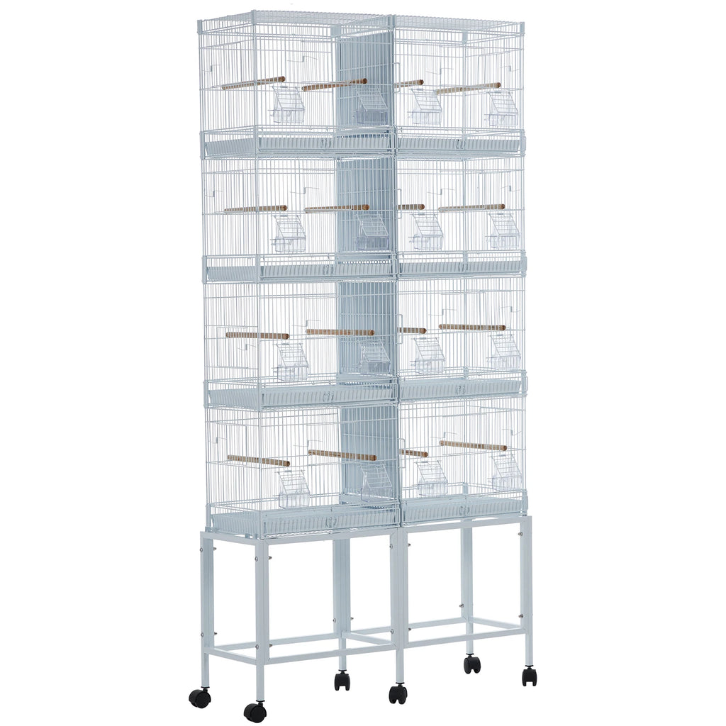 Extra Large Bird Cage with Rolling Stand Spacious Wrought Iron