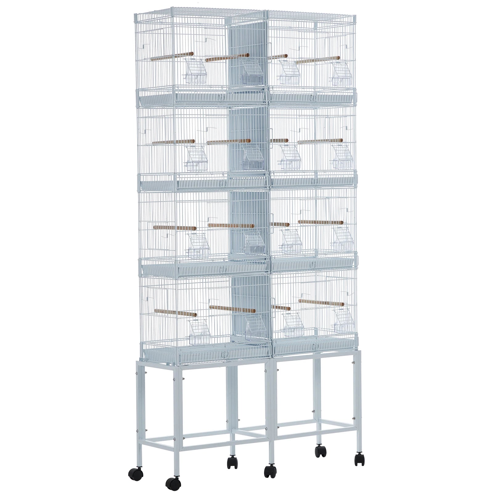Extra Large Bird Cage with Rolling Stand Spacious Wrought Iron