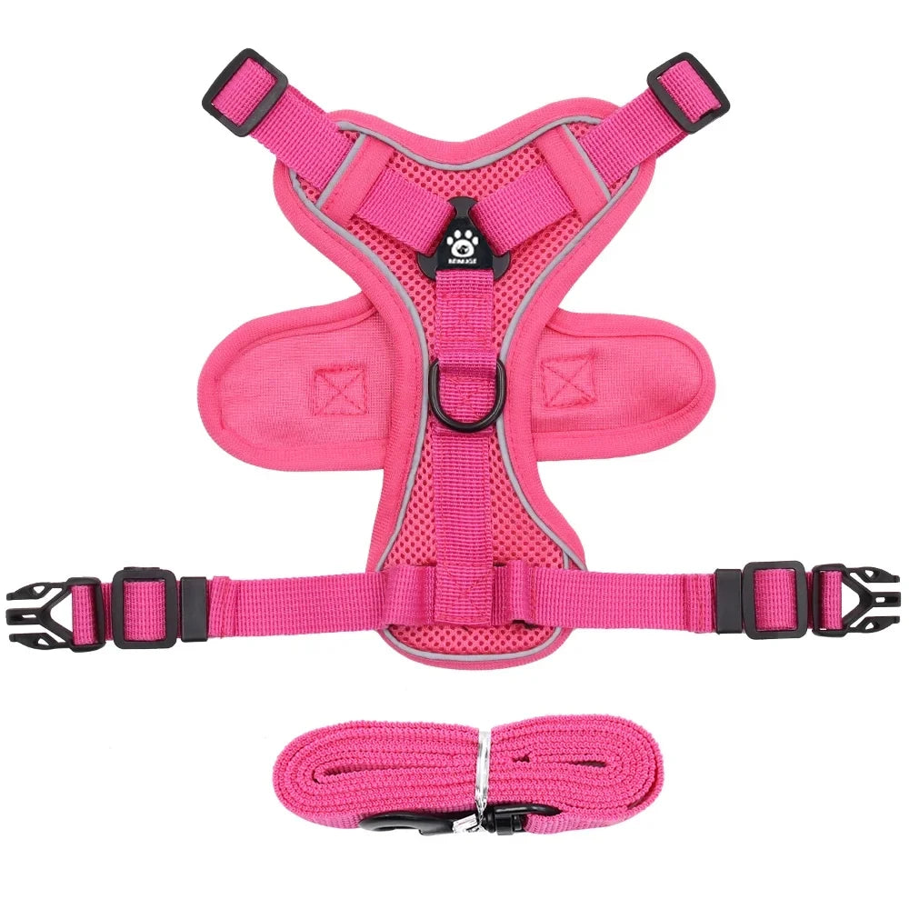 Reflective Harness and Leash Sets Breathable Mesh