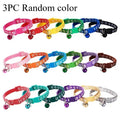 3pcs Pet Collar With Bell Footprints Colorful
