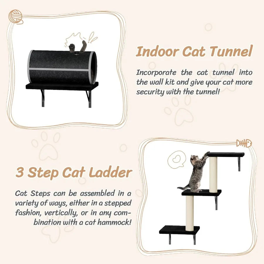 7-in-1 Wall Mounted Cat Climber Set