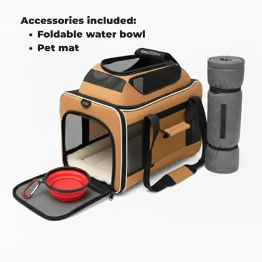 Airline Approved Pet Carrier for 2 Small Medium Pets