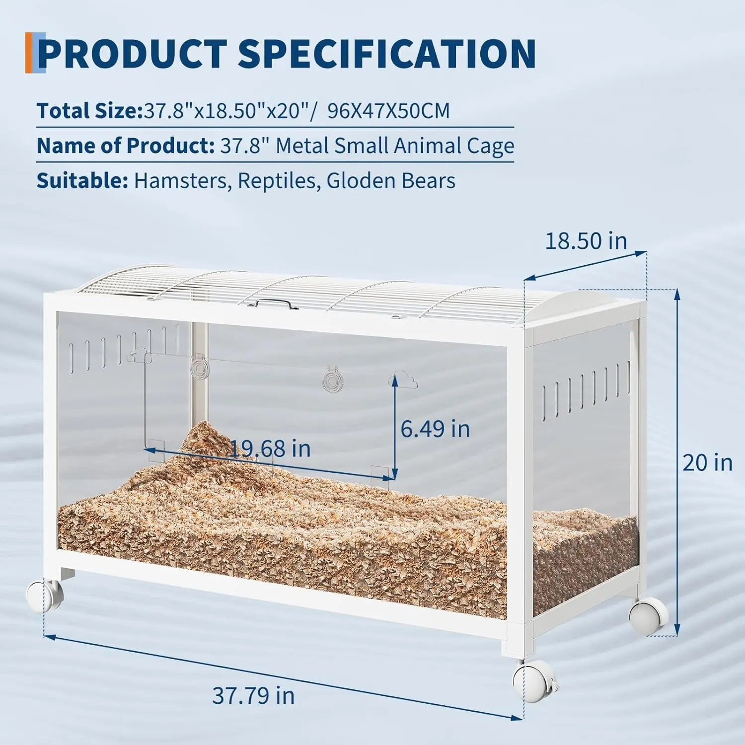 Metal & Acrylic Habitat for Hamster, Guinea Pig, Gerbil, Mice