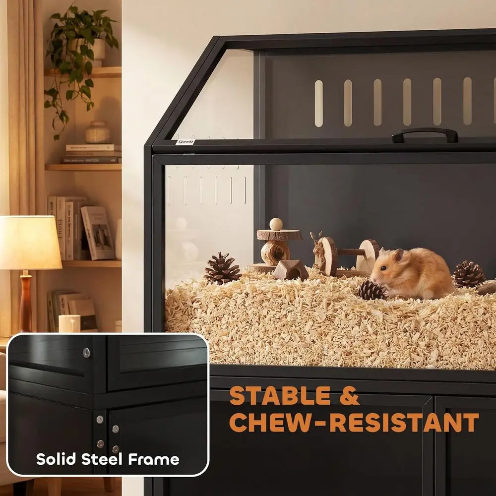Animal Cage with Acrylic Panels and Openable Top