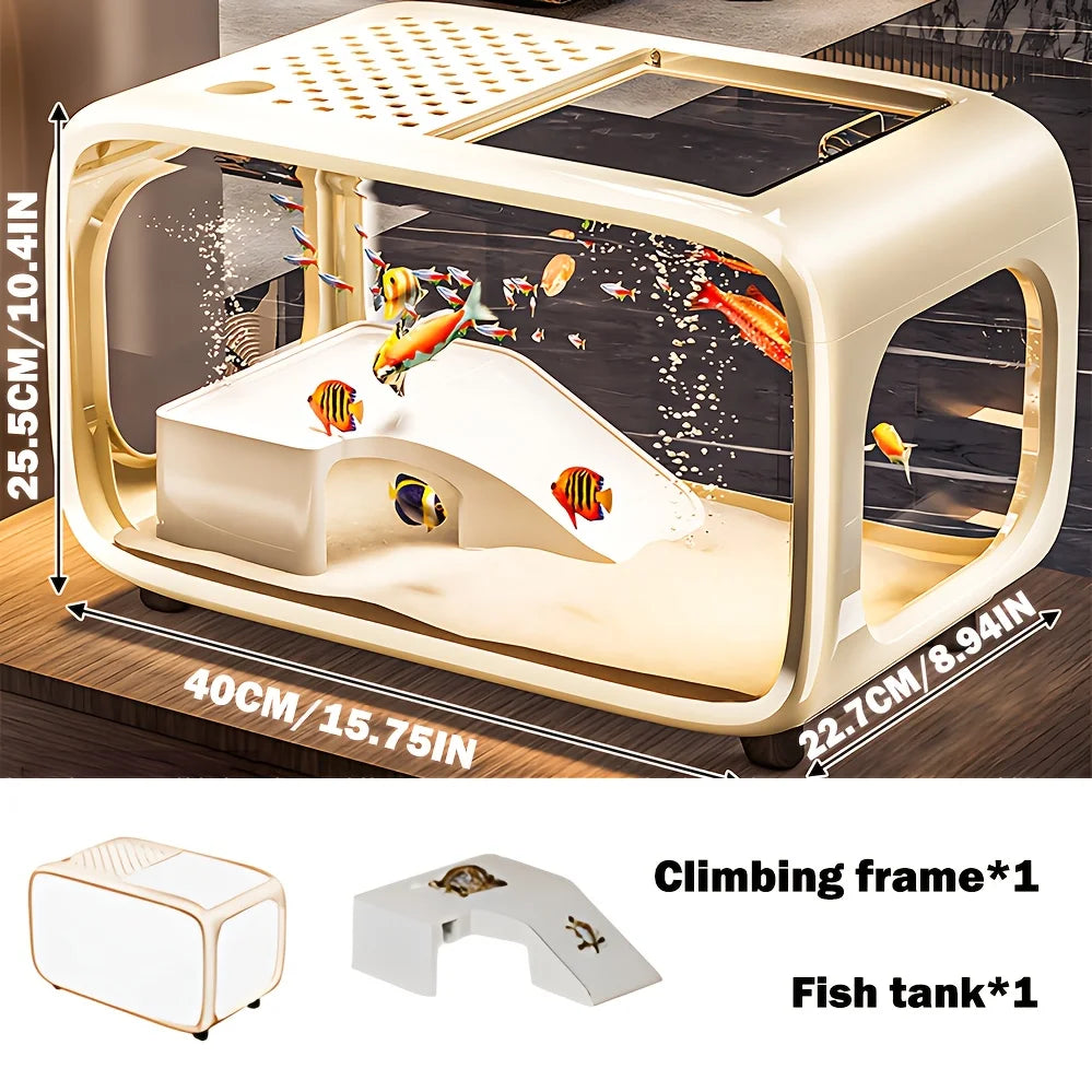 Shademart Modern desktop ecological fish tank, oversized panoramic aquarium, multi-color optional, home office decoration