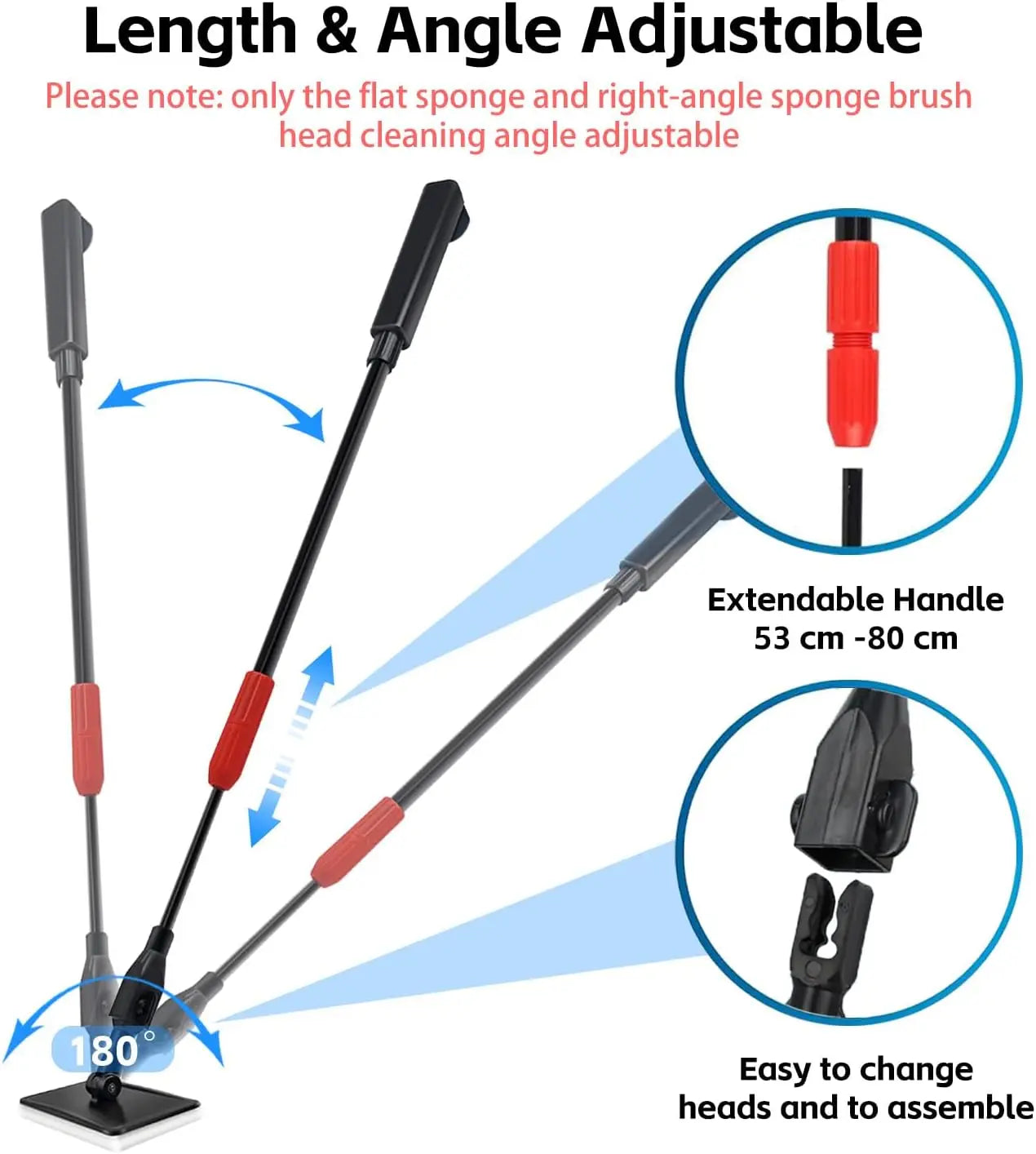 7-in-1 Aquarium Cleaning Kit with Adjustable Long Handle,Sponge Brush,Scraper,Tube Brush,Gravel Rake for Fish Tank Maintenance