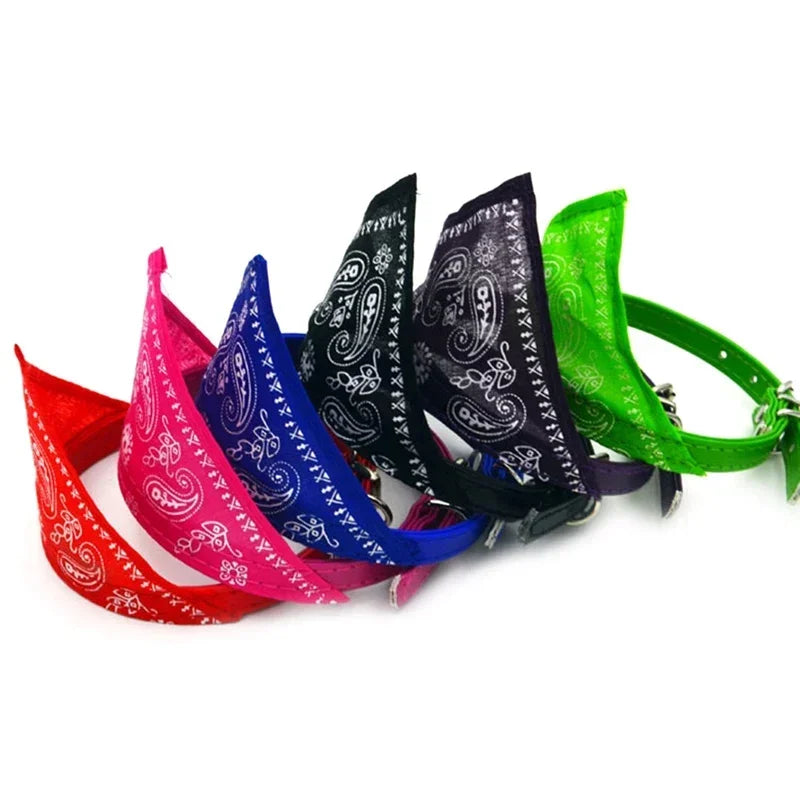 Printed Adjustable Pet Bandana Collar