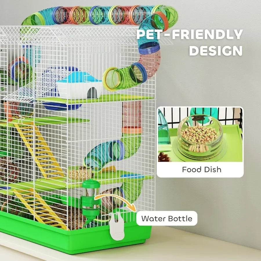 5 Tier Hamster Cage with Tubes and Tunnels